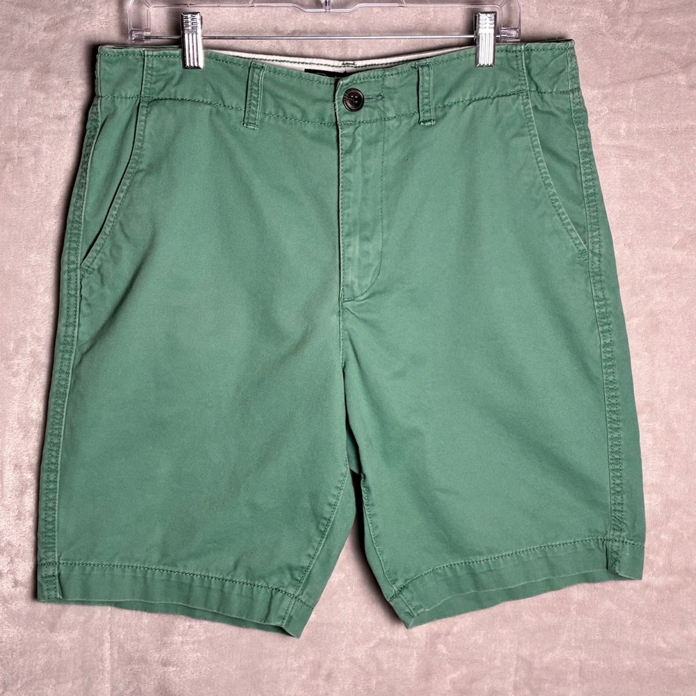 American Eagle Outfitters Mens Classic Chino Shorts Green Size 32 Cotton Twill